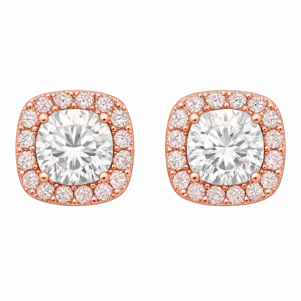 Сережки гвоздики маленькі з камінцями медзолото