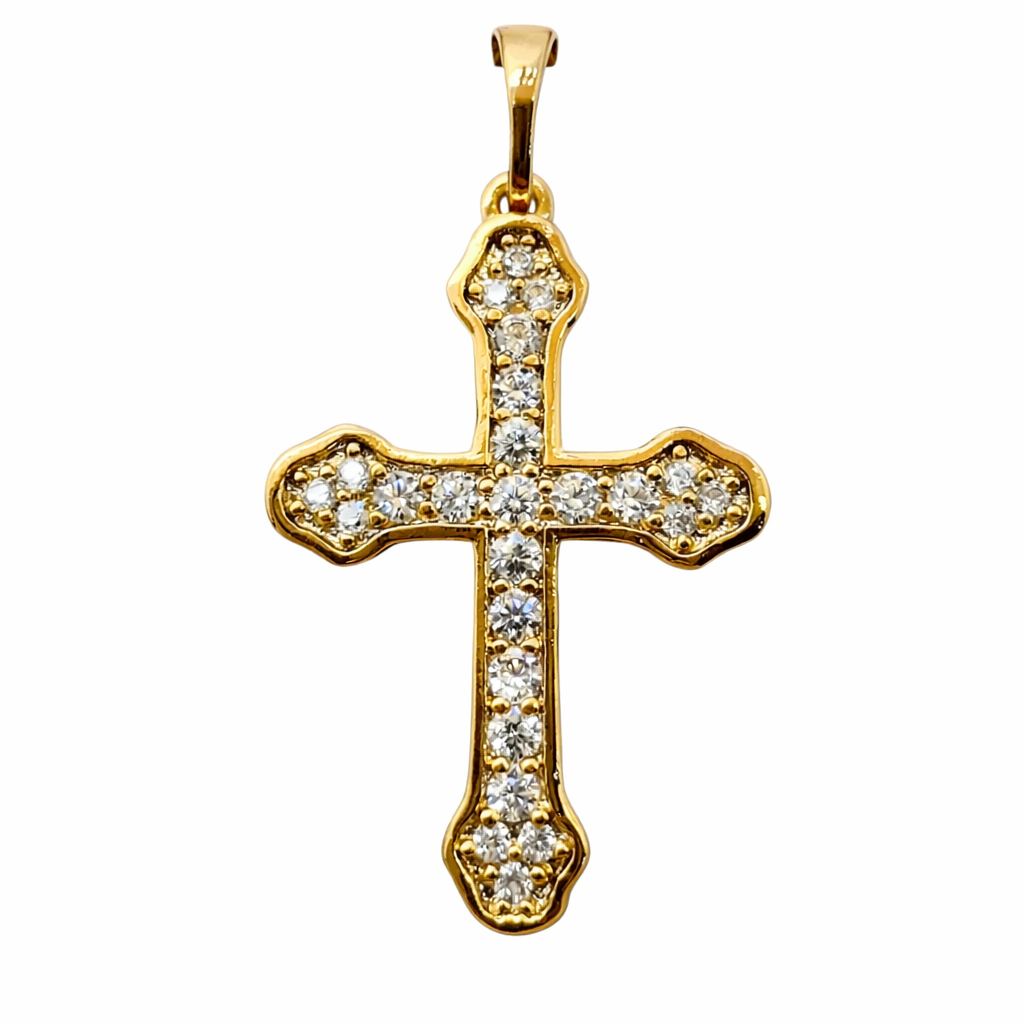 Підвіска Хрестик медичне золото 25х18 мм