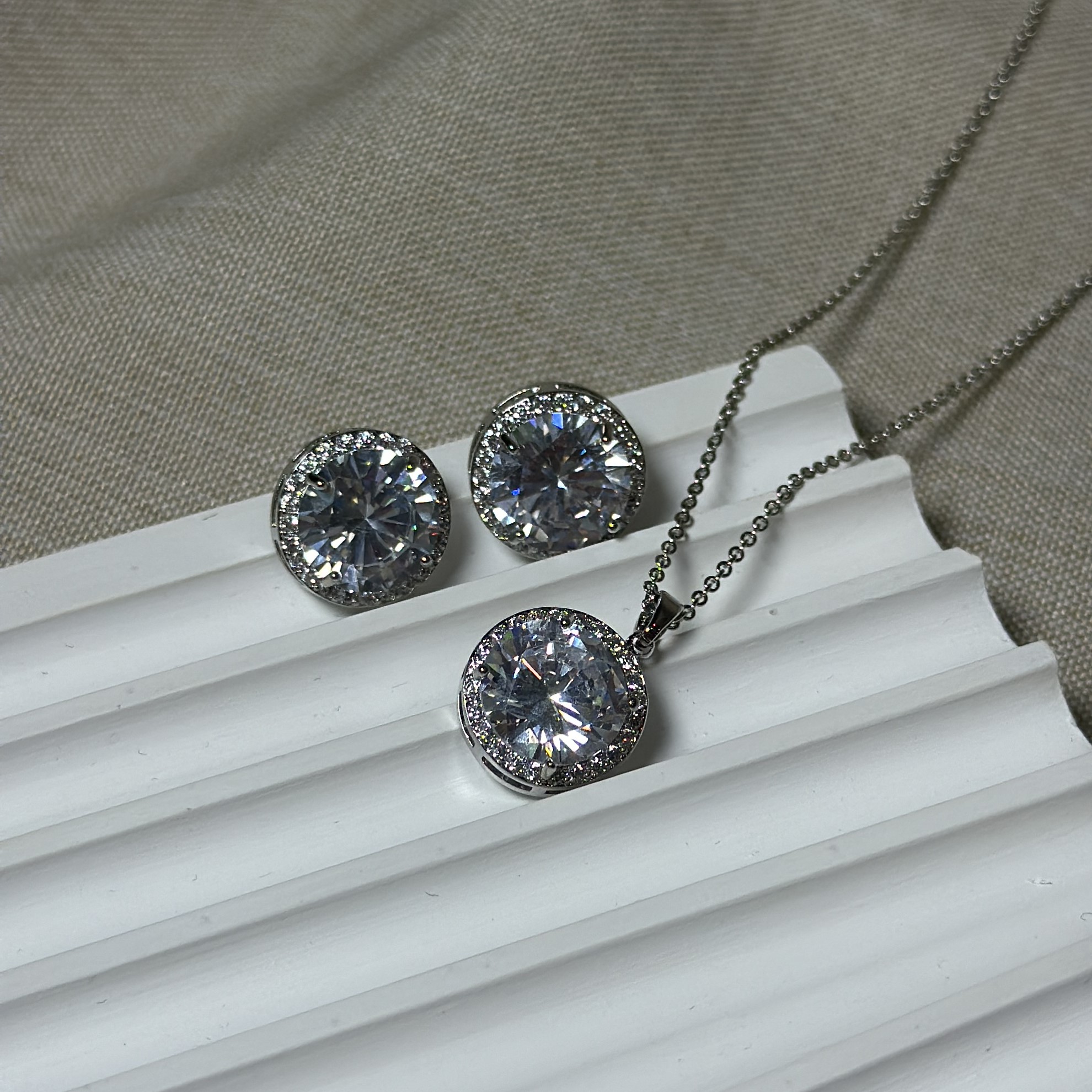 Набір прикрас з камінцями 12 мм медзолото - Зображення 3