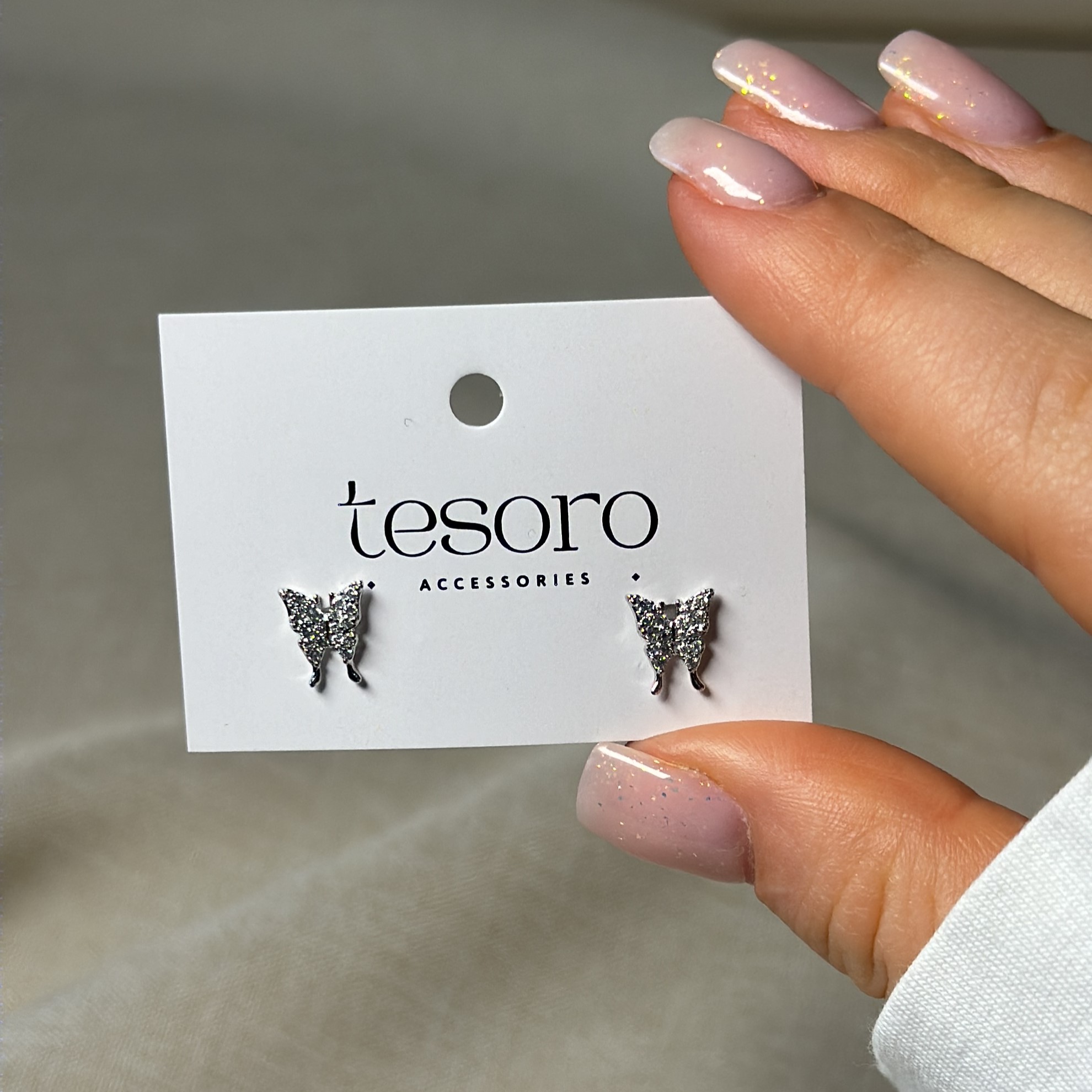 Дитячі сережки-пусети Метелики медзолото - Зображення 4