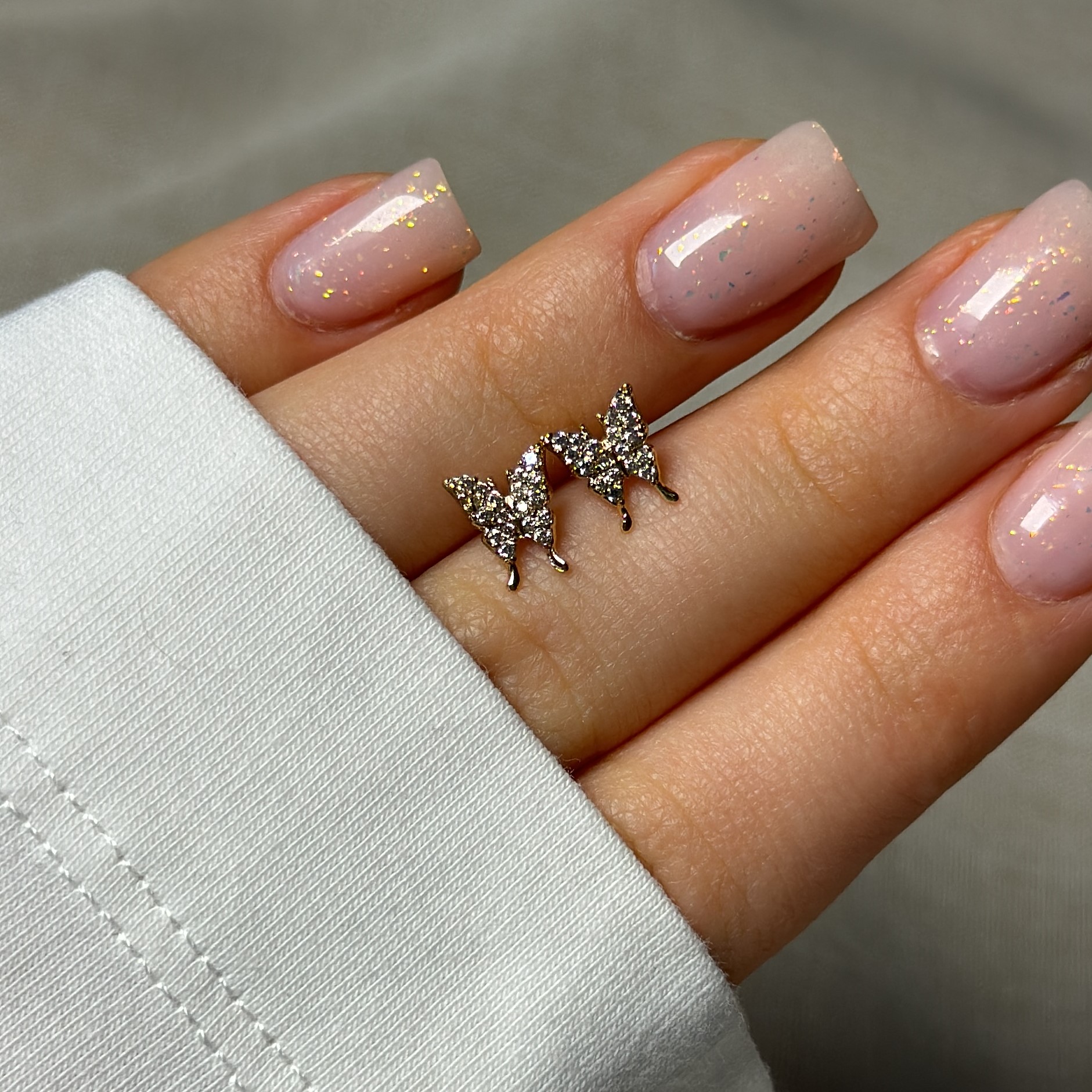 Дитячі сережки-пусети Метелики медзолото - Зображення 5