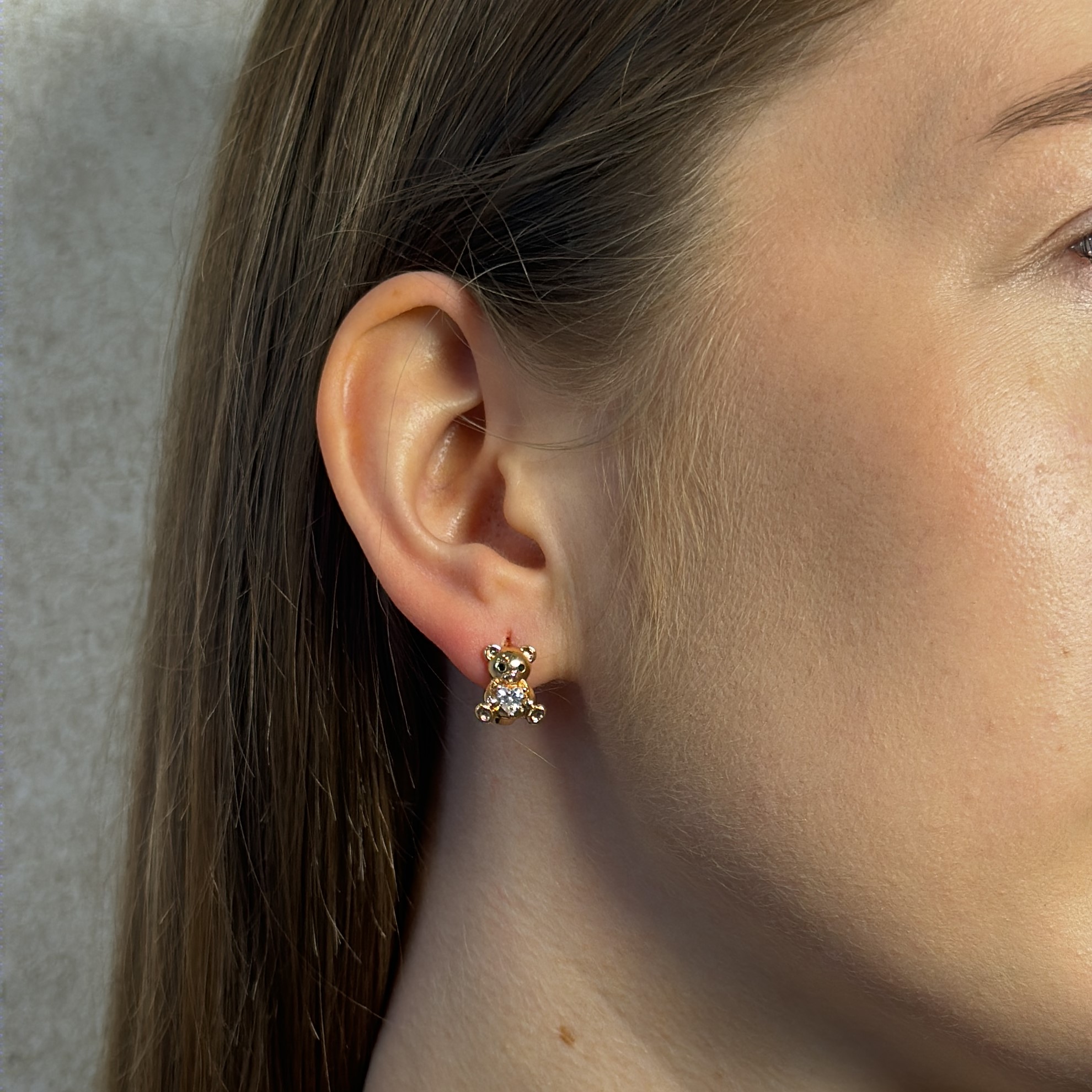 Дитячі сережки Ведмедики медзолото - Зображення 3